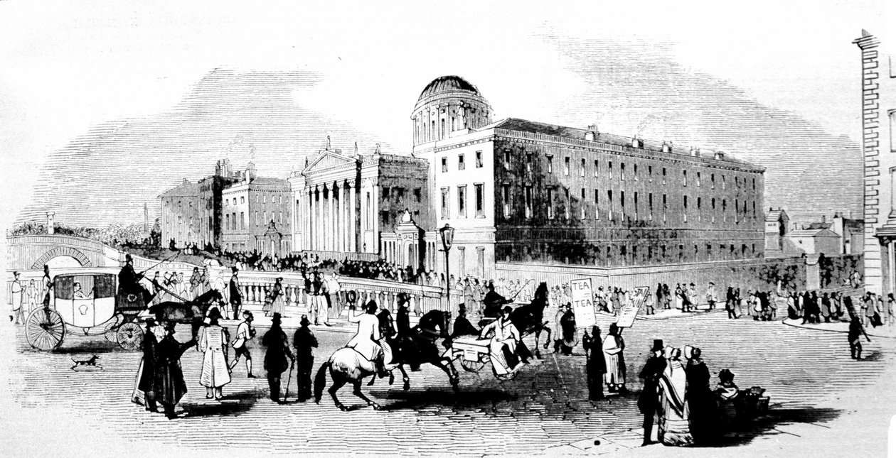 Le Quattro Corti. Dublino. Incisione del XIX secolo da Unknown artist