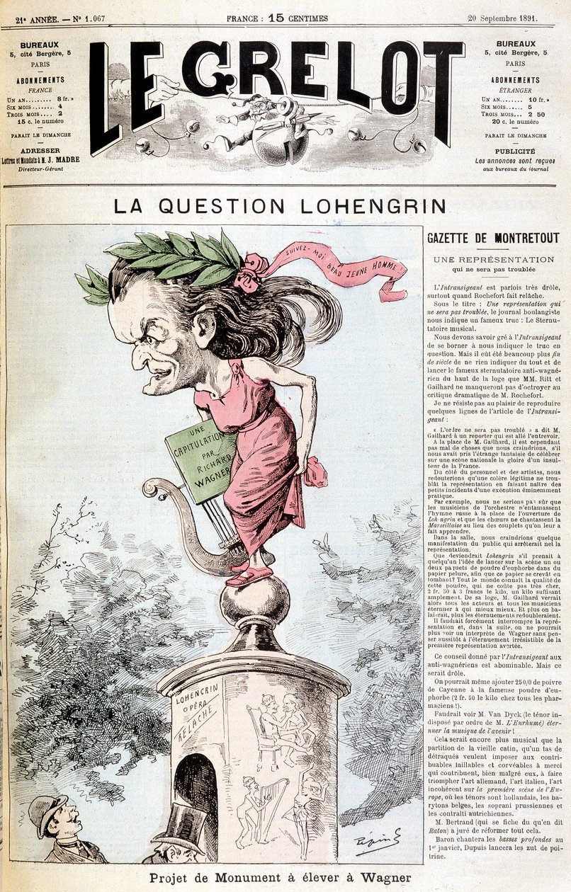 La questione Lohengrin: Progetto di monumento da erigere a Wagner - in 