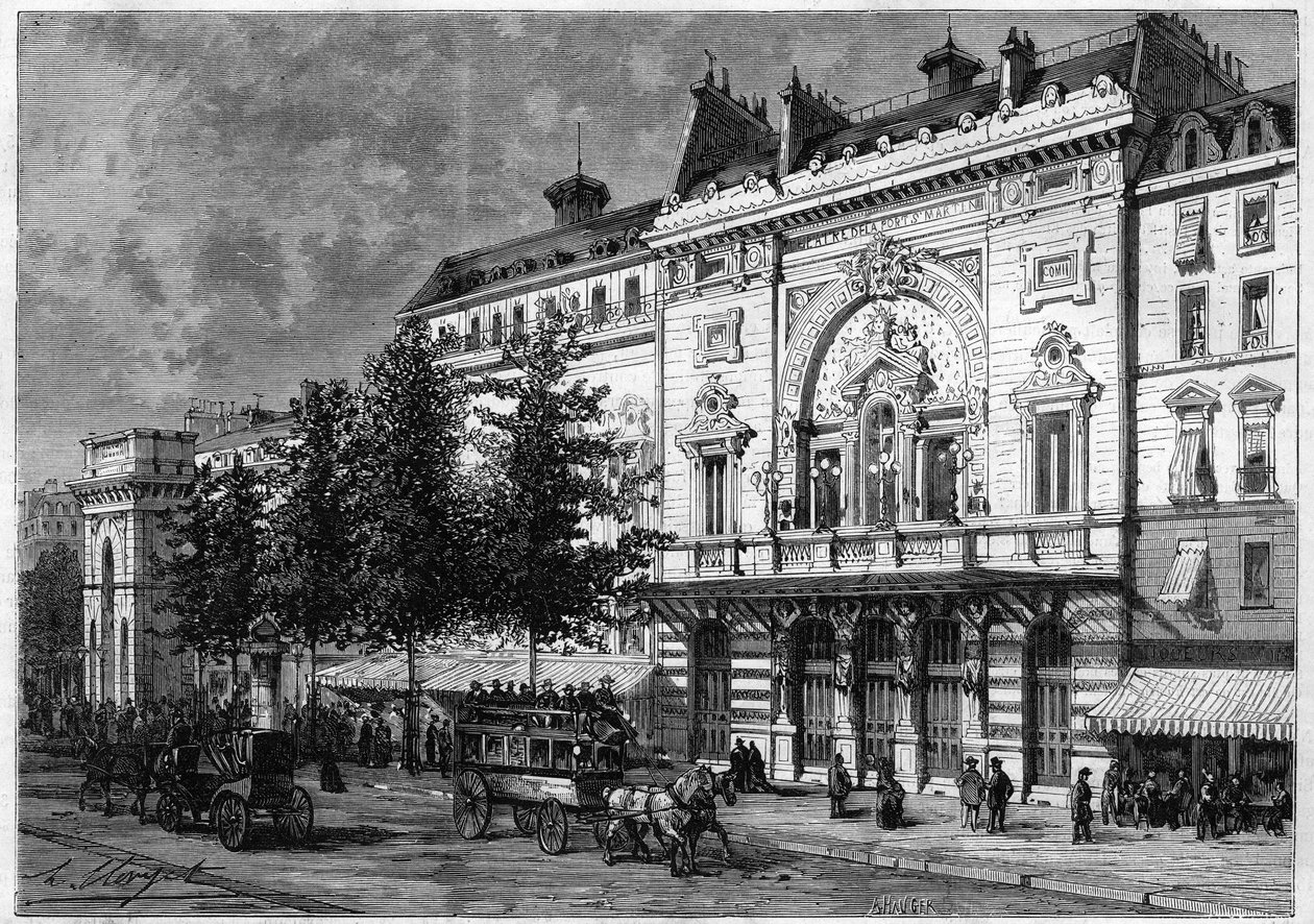 Il Teatro de la Porte Saint Martin a Parigi nel 1873. da Unknown artist