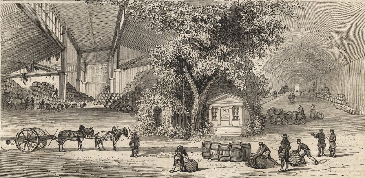 Il magazzino dei vini a Parigi nel 1861 - Cantine da Unknown artist