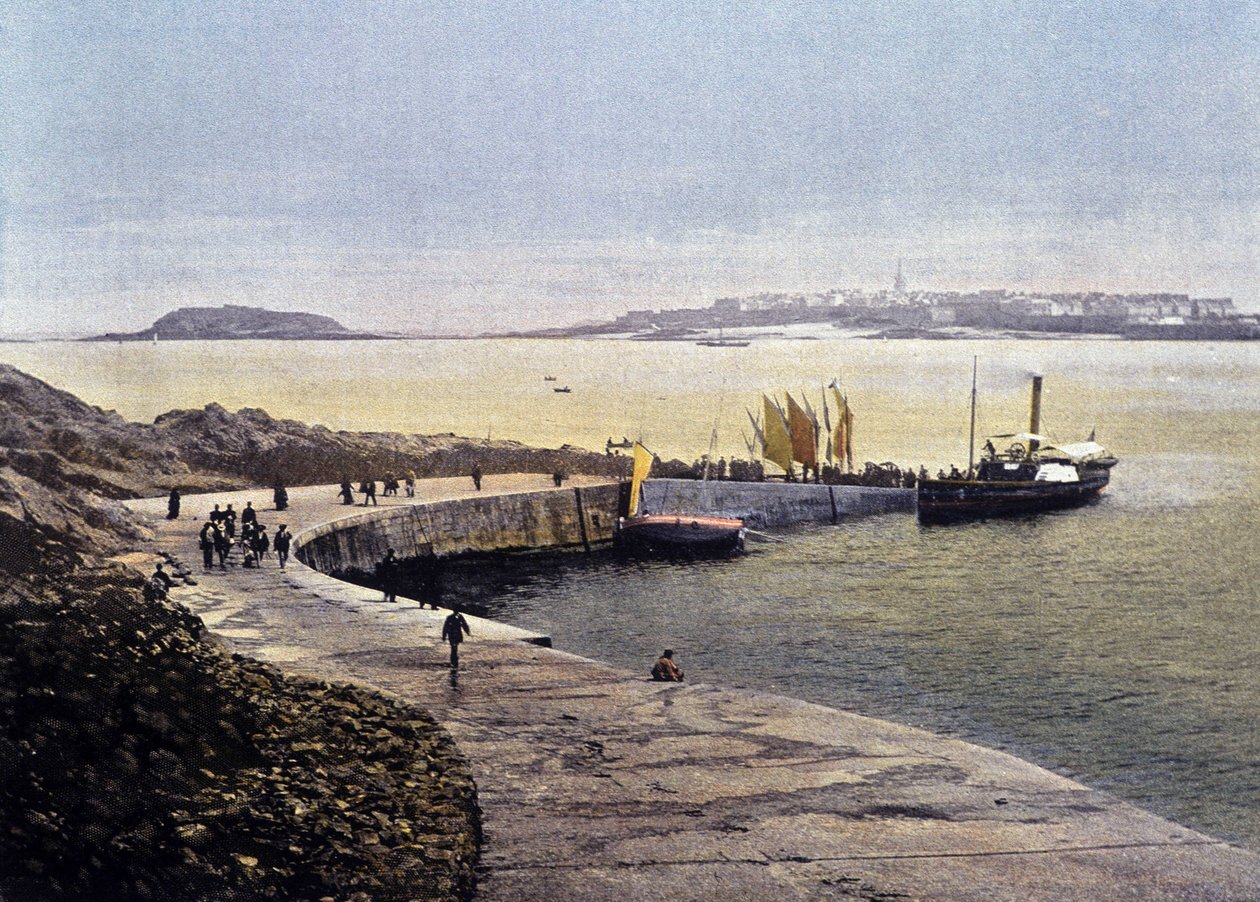 La baia di Saint-Malo da Dinard - in "France. Acquerelli Ricordi di Viaggio", sd. XIX secolo da Unknown artist
