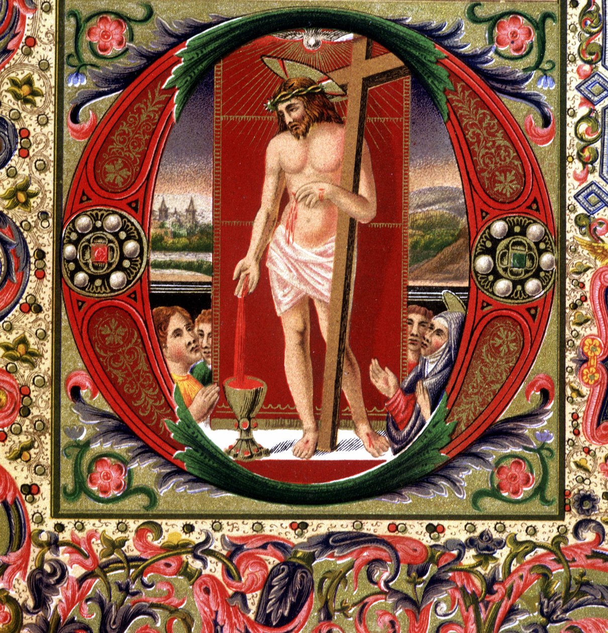 Il sangue di Gesù Cristo. Cromolitografia del XIX secolo. da Unknown artist