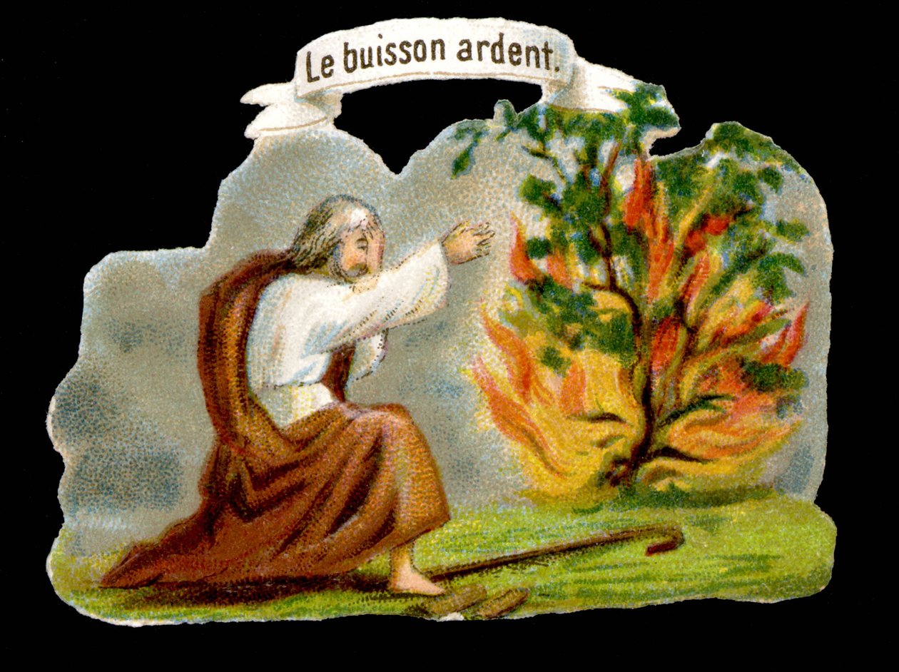 Il roveto ardente - Immagine popolare. Cromolitografia del XIX secolo da Unknown artist
