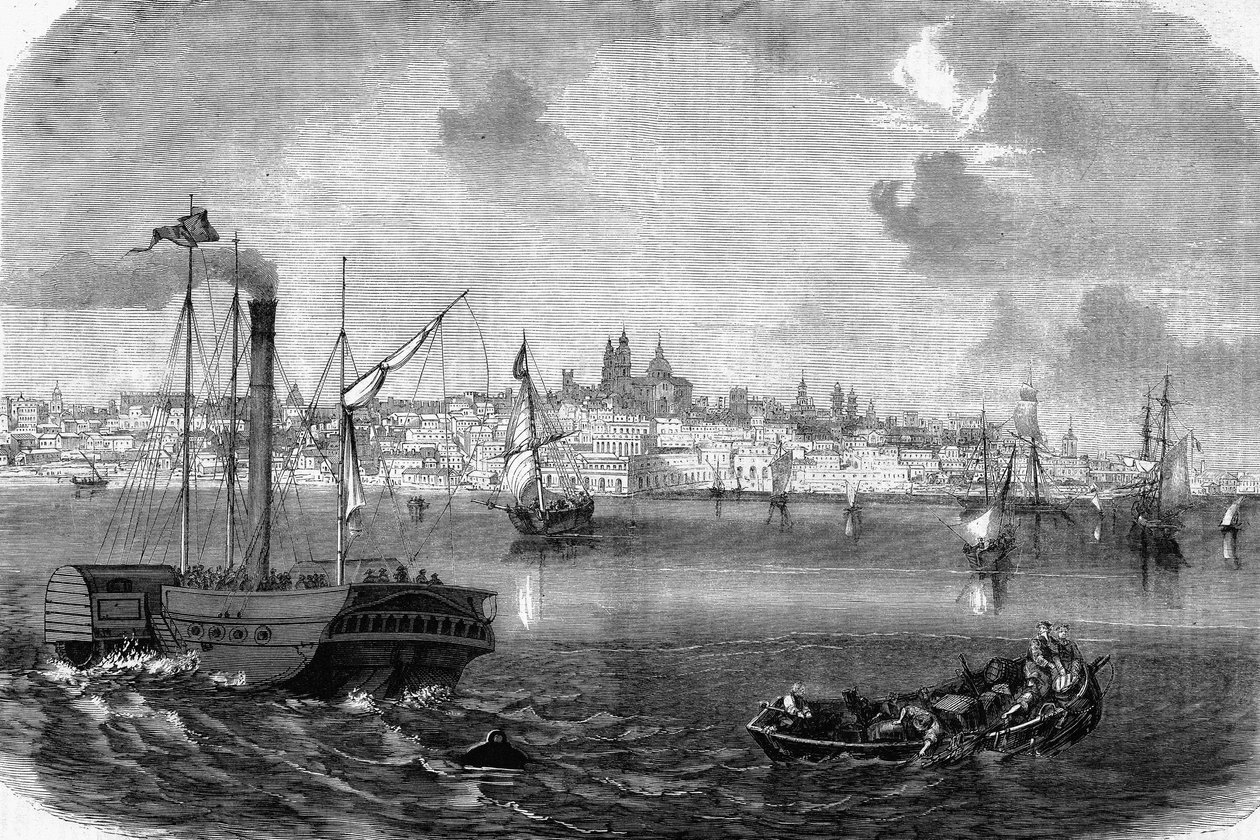 La città di Montevideo in Uruguay nel 1864. da Unknown artist