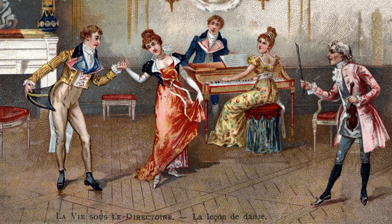 La lezione di danza alla fine del XVIII secolo da Unknown artist