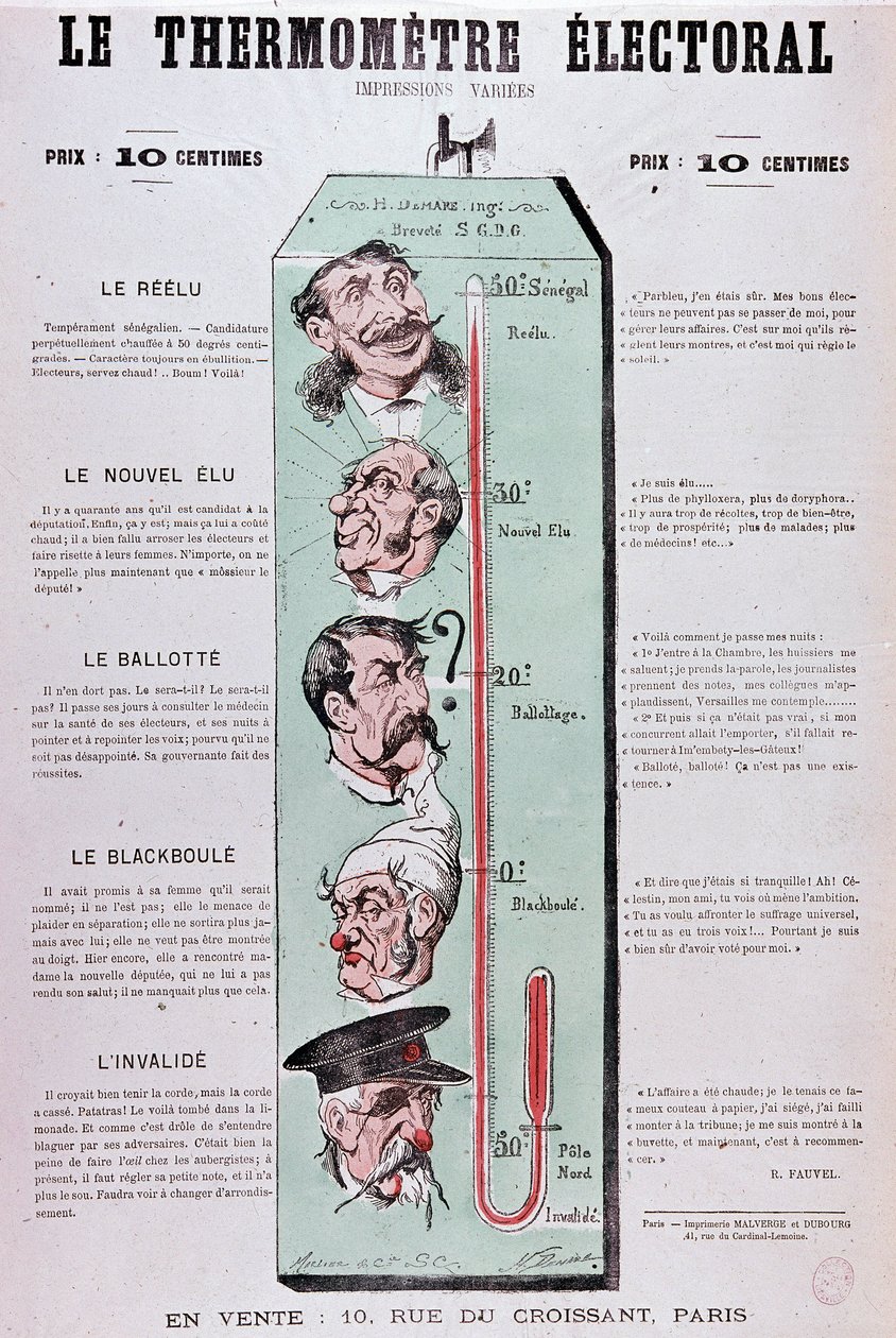 Il termometro elettorale - disegno da Unknown artist