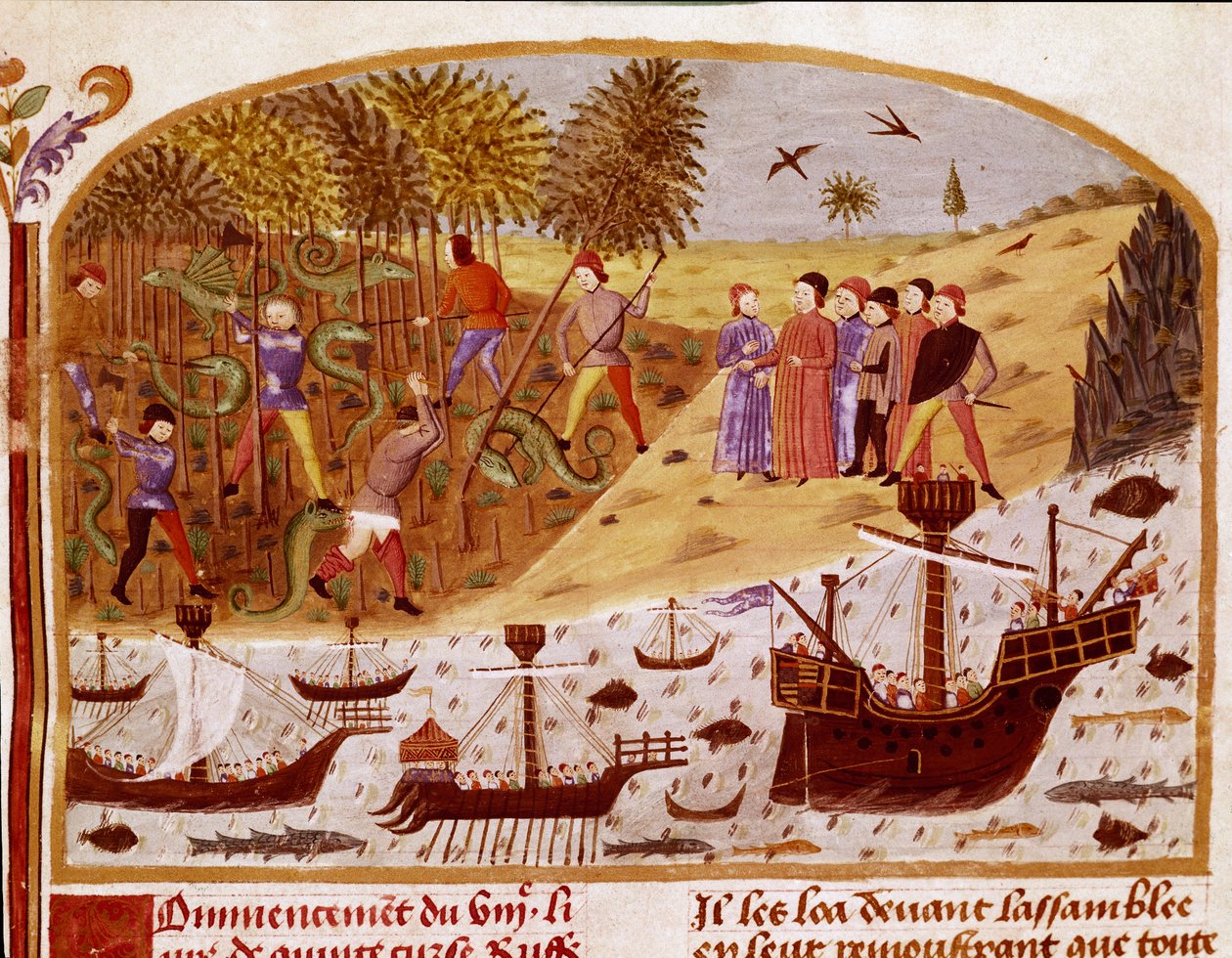 La flotta di Alessandro Magno Miniatura tratta dal 