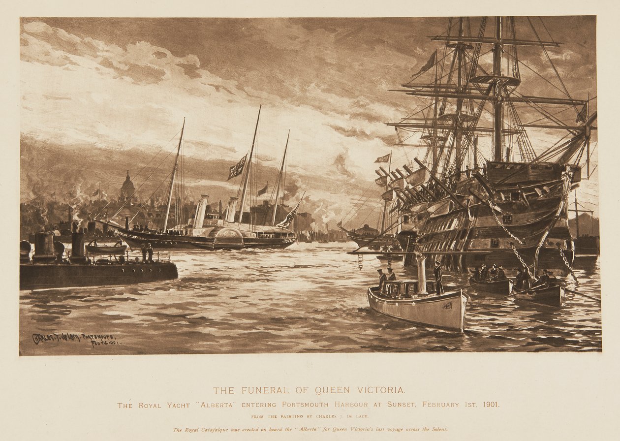 Il funerale della Regina Vittoria da Unknown Artist