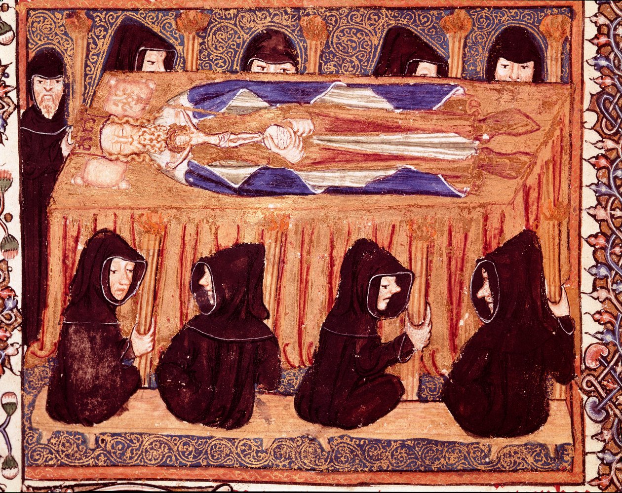Il funerale di un re Miniatura dal manoscritto "Liber regalis" 14° secolo Pamplona, archivio di Navarra da Unknown artist