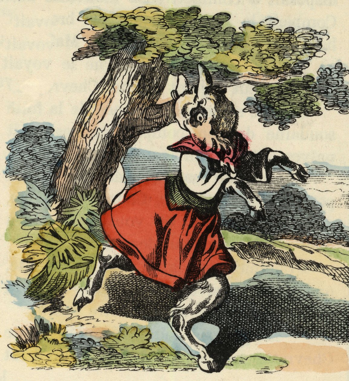 La capra, Piccola Chevy. Illustrazione del racconto "Bon medor e Piccola Chevrette". In "Racconti dalla casa per i piccoli". Incisione anonima del XIX secolo da Unknown artist