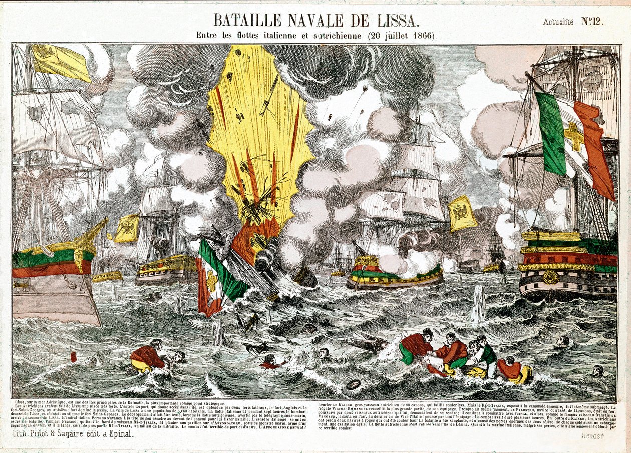 La battaglia navale di Lissa (Mar Adriatico), 20 luglio da Unknown artist