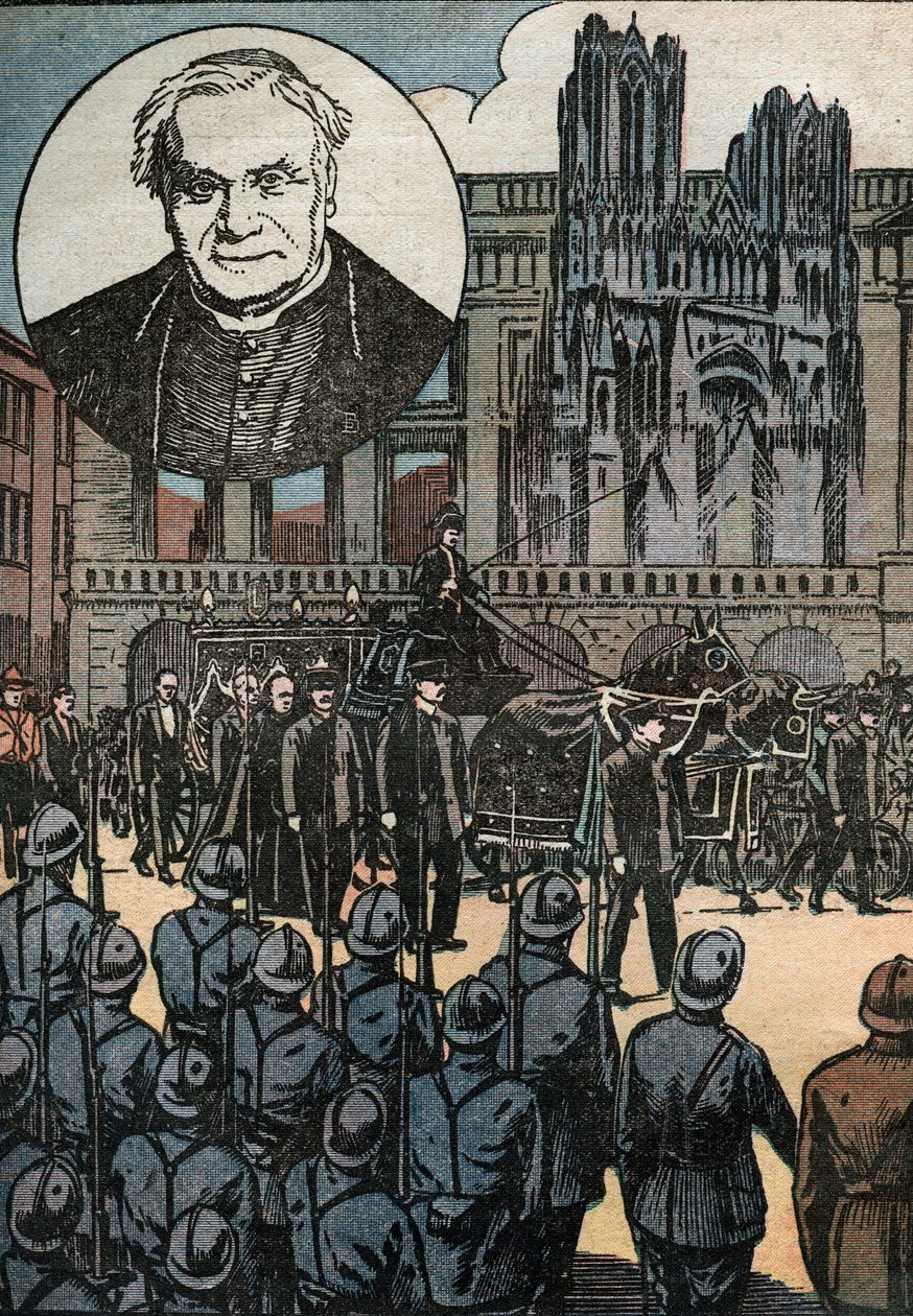 I funerali del cardinale Lucon (1842-1930), arcivescovo di Reims, celebrati nella Cattedrale Notre Dame di Reims (Marna) - I funerali del cardinale Louis Joseph Lucon (1842-1930), arcivescovo di Reims, celebrati nella Cattedrale Notre Dame di Reims da Unknown Artist