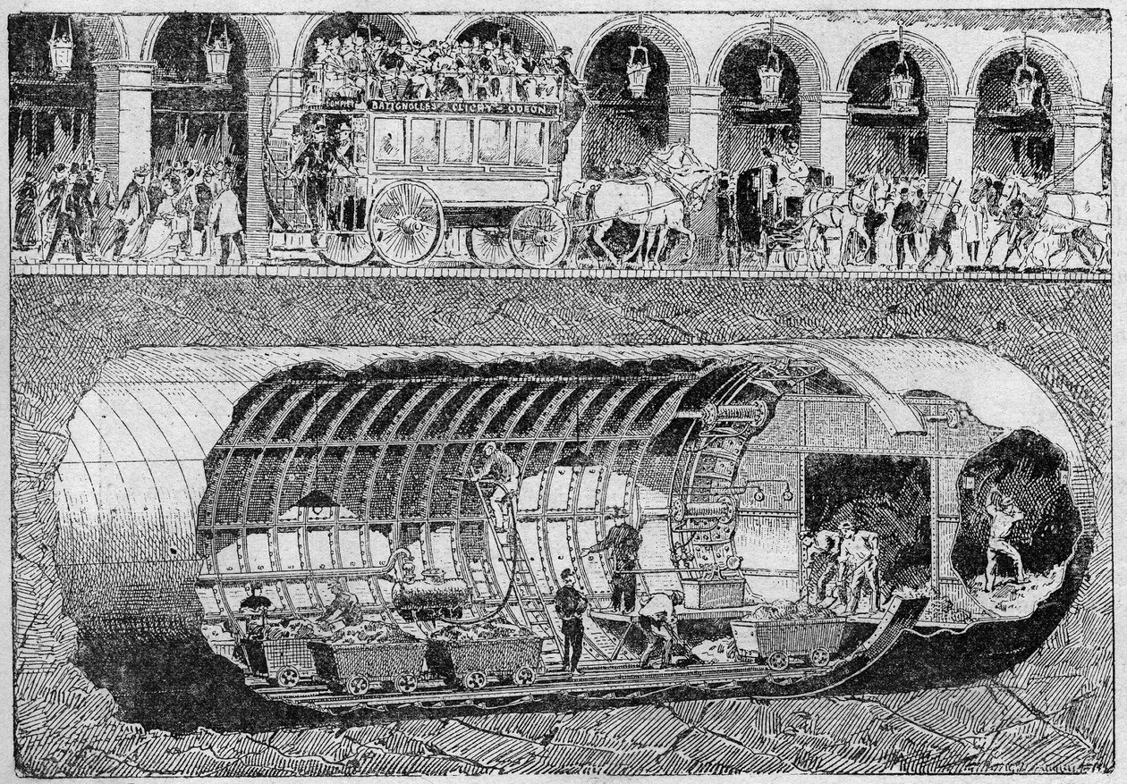 La perforazione della strada sotto la rue de Rivoli nel 1895. da Unknown artist