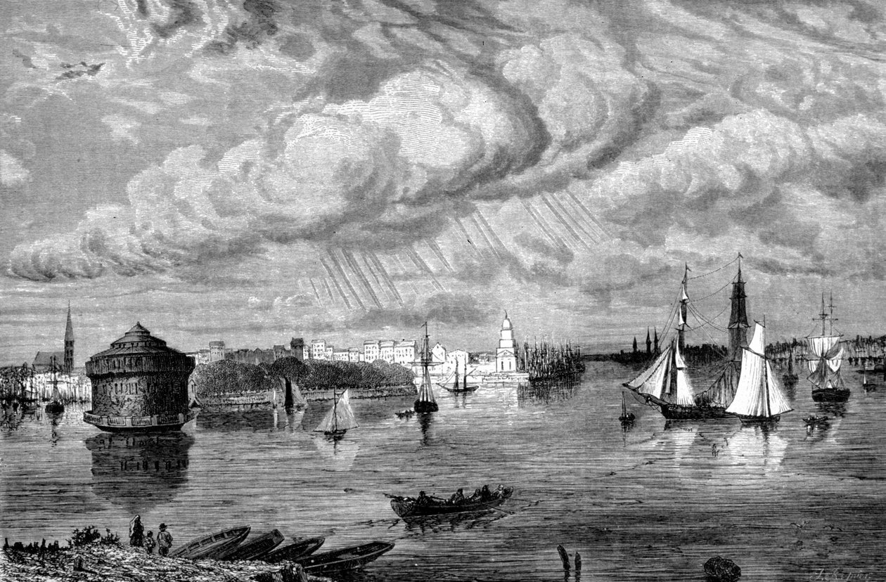 Il porto di New York intorno al 1860 da Unknown artist