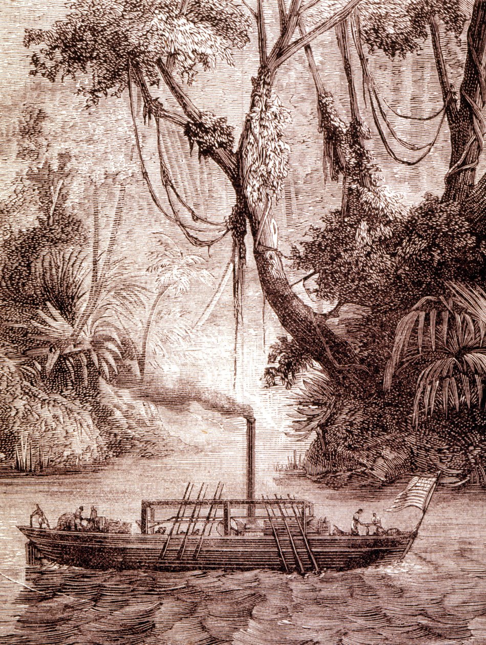 Il battello a vapore di John Fitch, inventore americano, sul fiume Delaware intorno al 1791 da Unknown artist