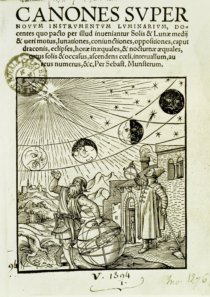 I movimenti del sole e della luna osservati dagli astronomi - frontespizio del libro "Super Canones" da Unknown artist