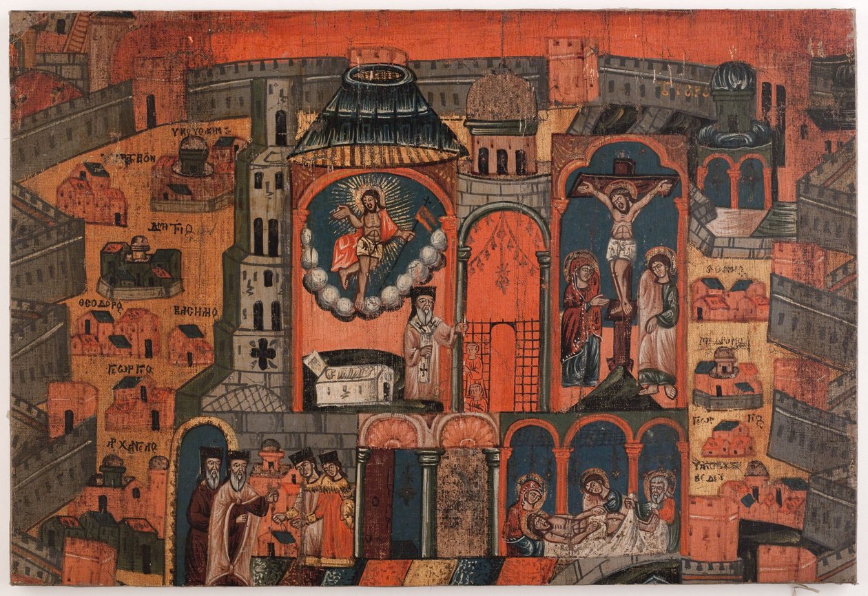 La settimana del rinnovamento. Tela commemorativa dei pellegrini di Gerusalemme da Unknown artist