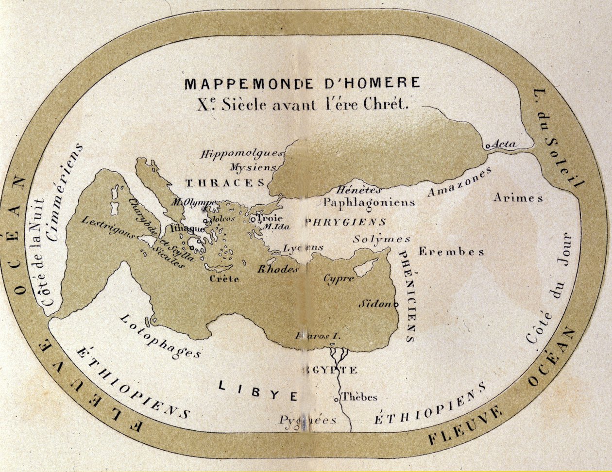 La mappa del mondo di Omero. IX secolo a.C. da Unknown artist