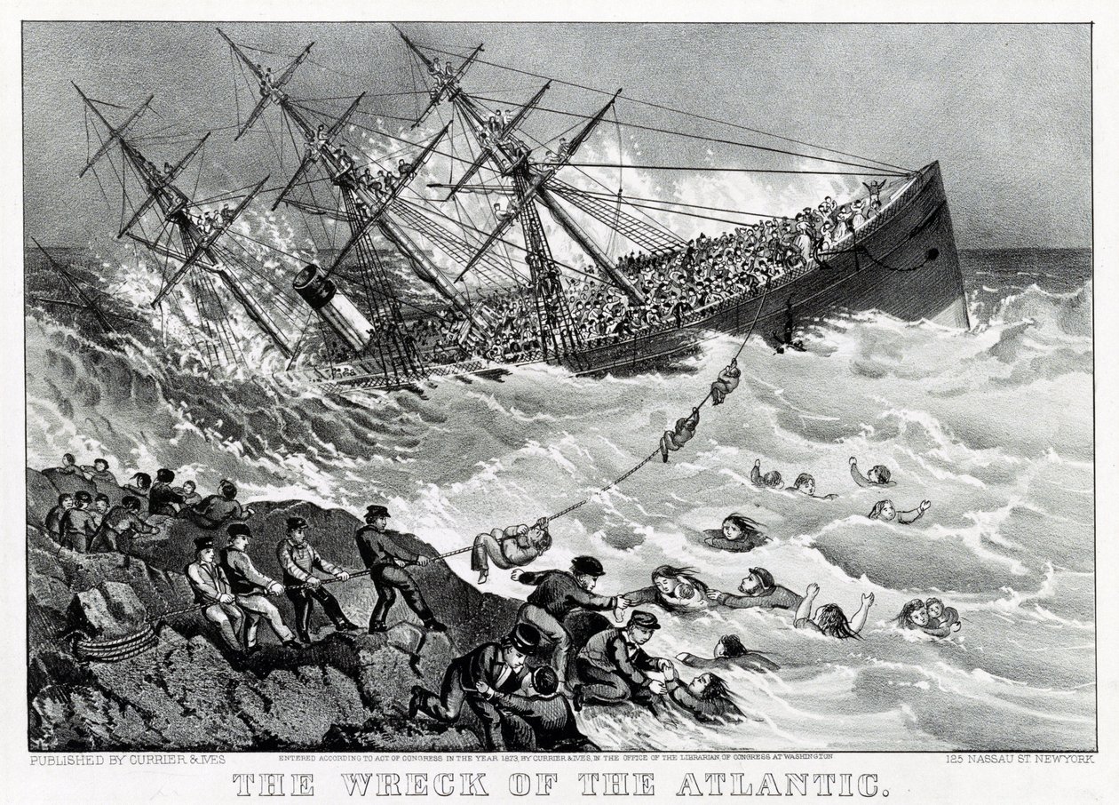 Il naufragio del transatlantico RMS Atlantic della White Star Line, sulla costa della Nuova Scozia da Unknown artist