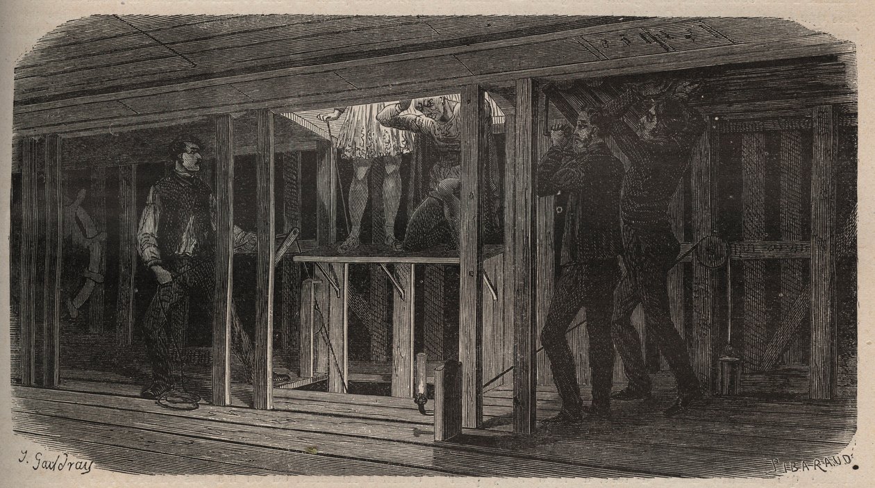 Trucchi teatrali - deglutizione - incisione del 1875 da Unknown artist