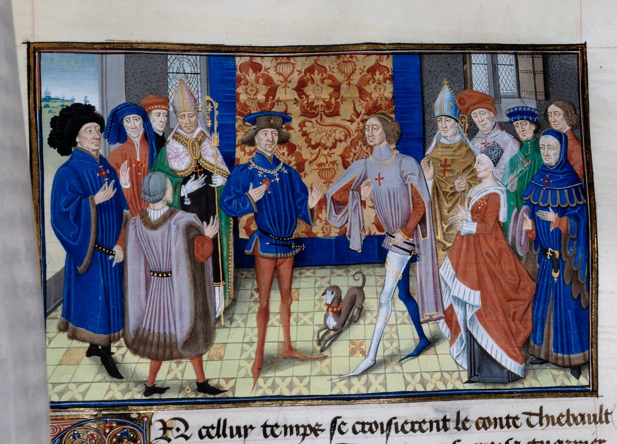 Thibaut III di Champagne (1179-1201), Luigi (morto nel 1205), Conte di Blois e Chartres, e Baudouin IX di Fiandra (o Baudouin VI di Hainaut), noto come Baudouin I di Costantinopoli (1171-1206), si incontrano da Unknown artist