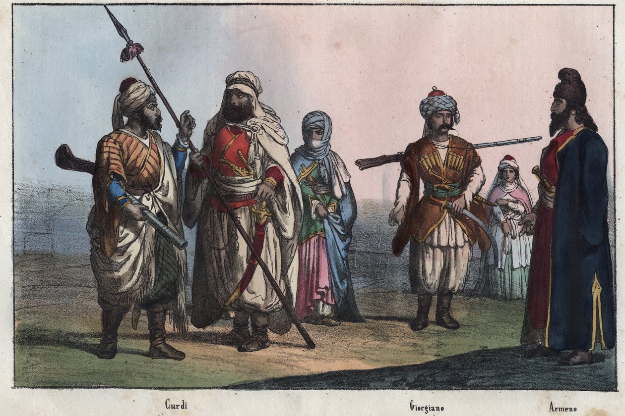 Costumi tradizionali curdi - georgiani - armeni da Unknown artist