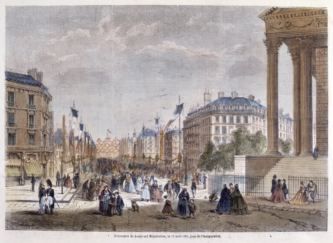 Trasformazioni di Parigi sotto il Secondo Impero, Haussmann Parigi. Inaugurazione del Boulevard Malesherbes (lavori di Haussmann) da Unknown artist