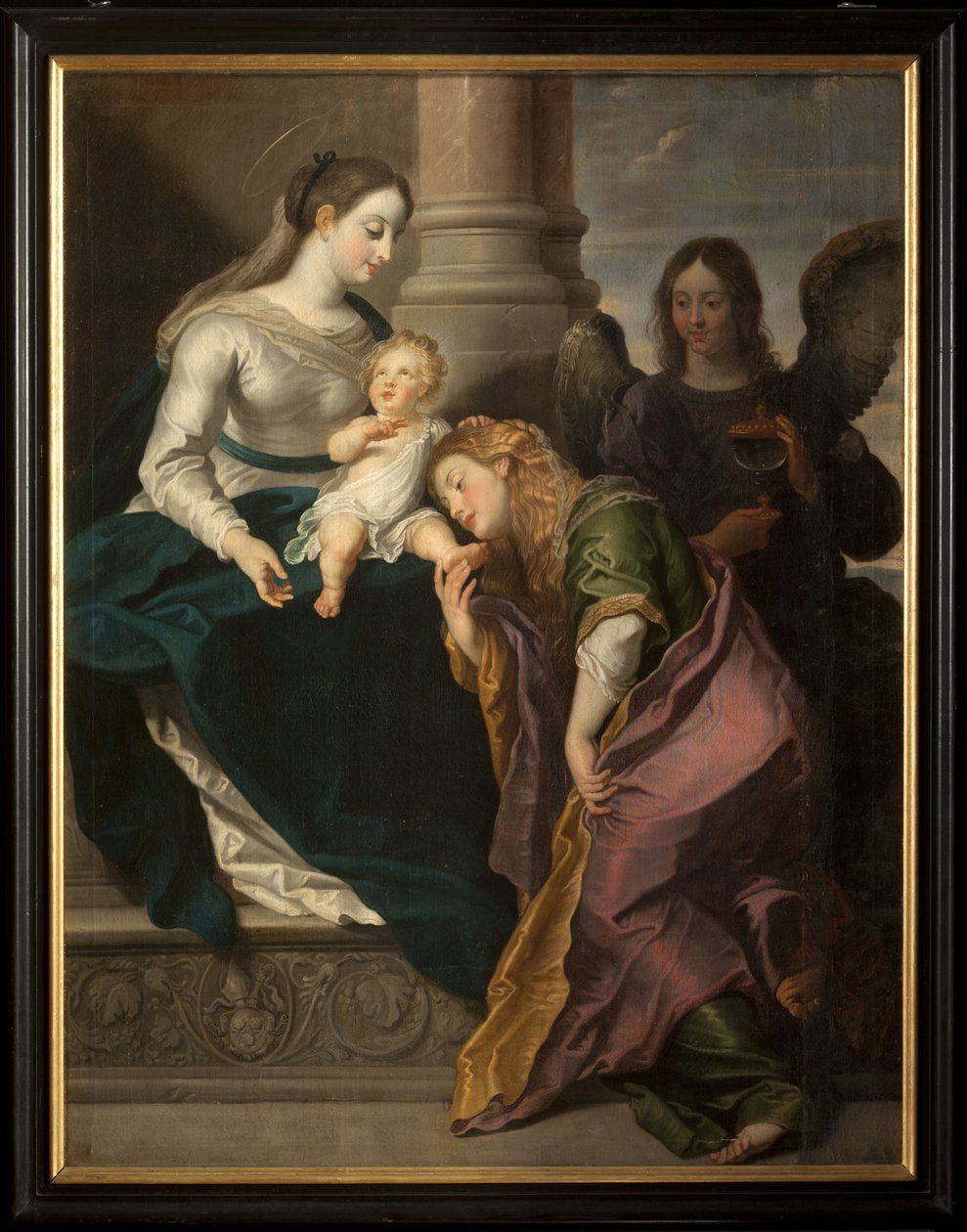 Trittico. Dipinto. Firmato L. Segers (?). Scudo con testo Omnia enpitras (?). 1627. da Unknown artist