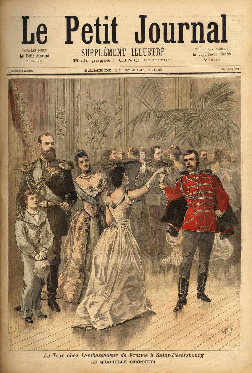 Lo zar Alessandro III (1815-1894) balla il quadrille d