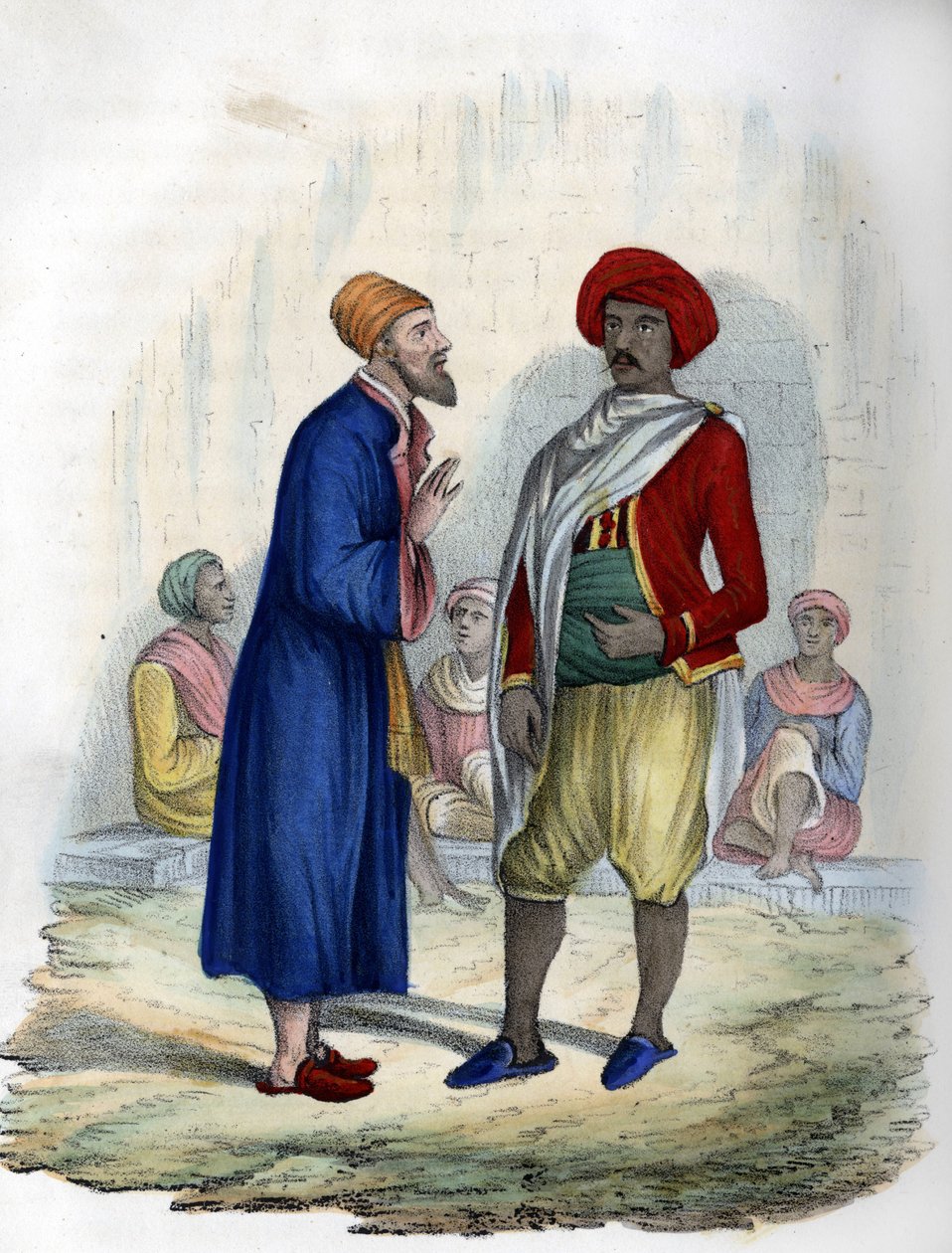 Due uomini nelle strade di Algeri nel 1830. In 