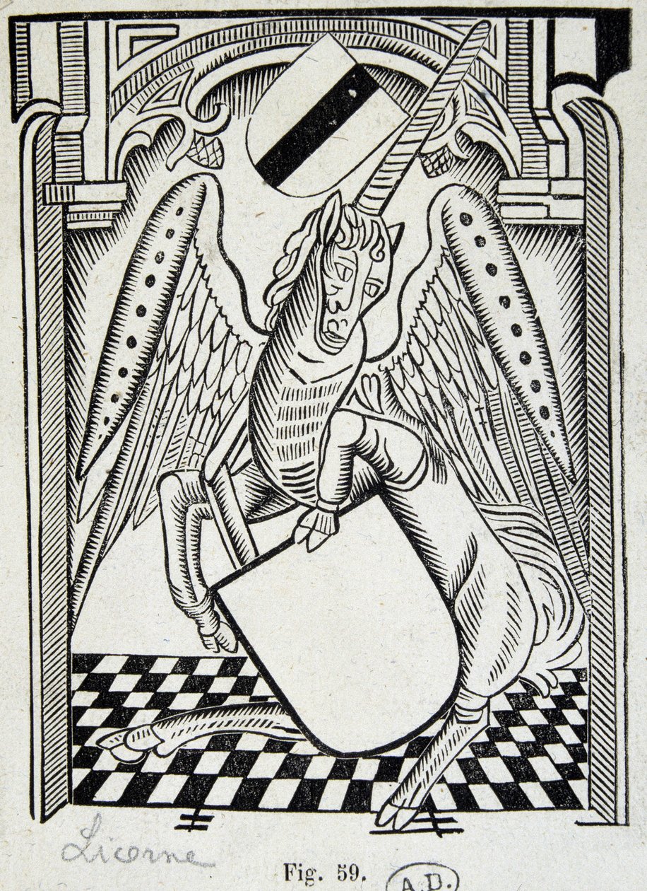 Unicorno - incisione del XV secolo da Unknown artist