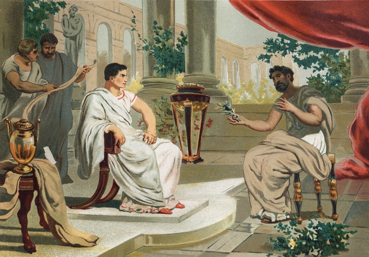 Vespasiano (in latino Tito Flavio Vespasiano) con Plinio il Vecchio. da 