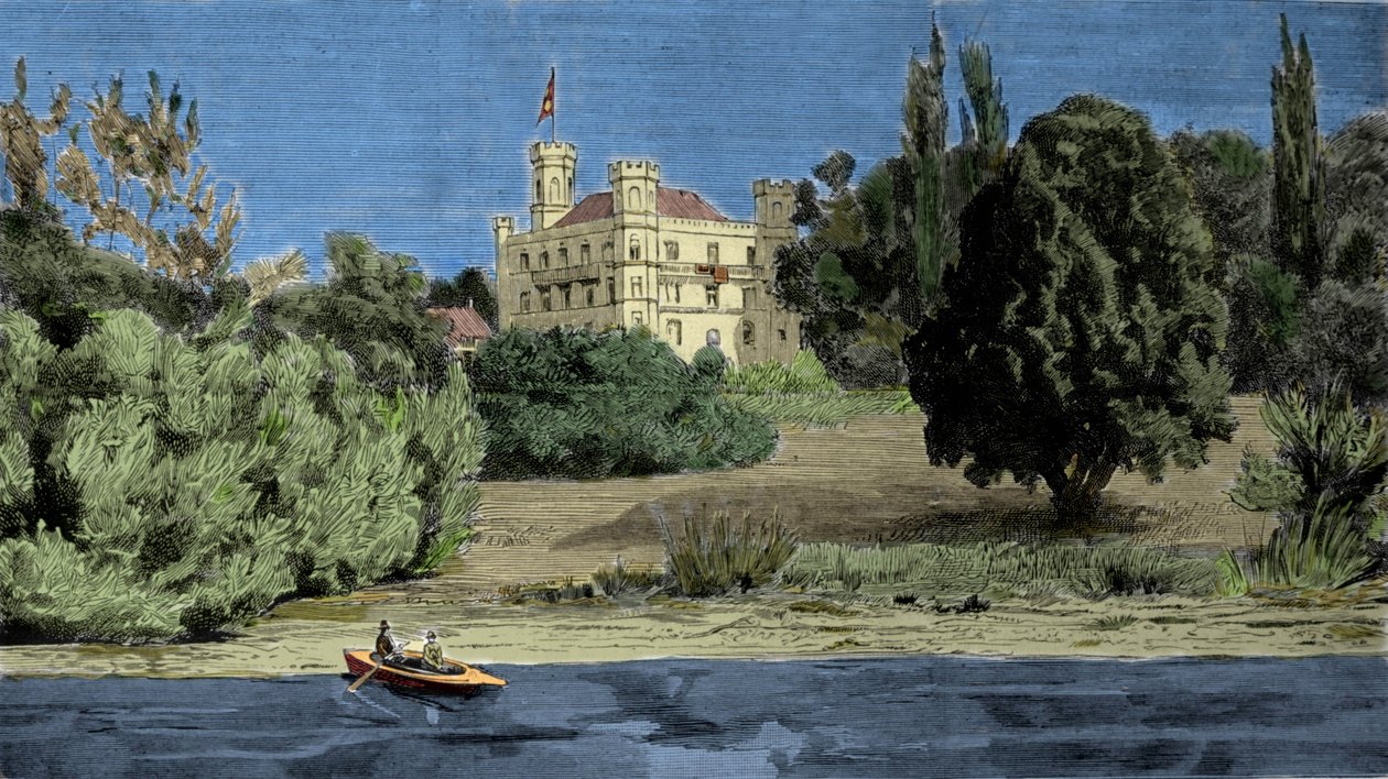 Vista del Castello di Berg e del Lago Stamberg dove fu trovato il corpo di Luigi II di Baviera (Ludwig II von Bayern o Ludwig Otto Frederik Wilhelm von Wittelsbach (1845-1886)) da Unknown artist