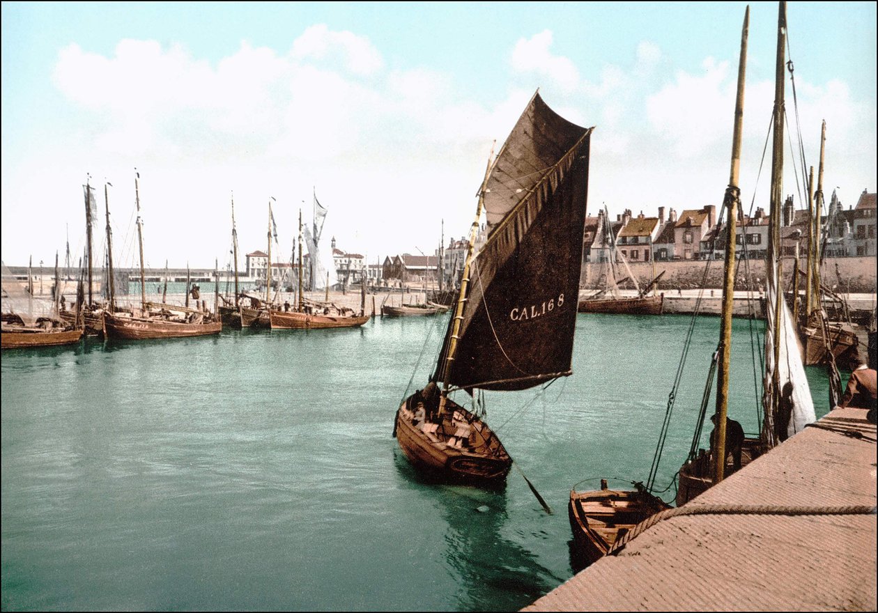 Veduta di Calais, il porto. Fotocromo ca. 1890. da Unknown artist