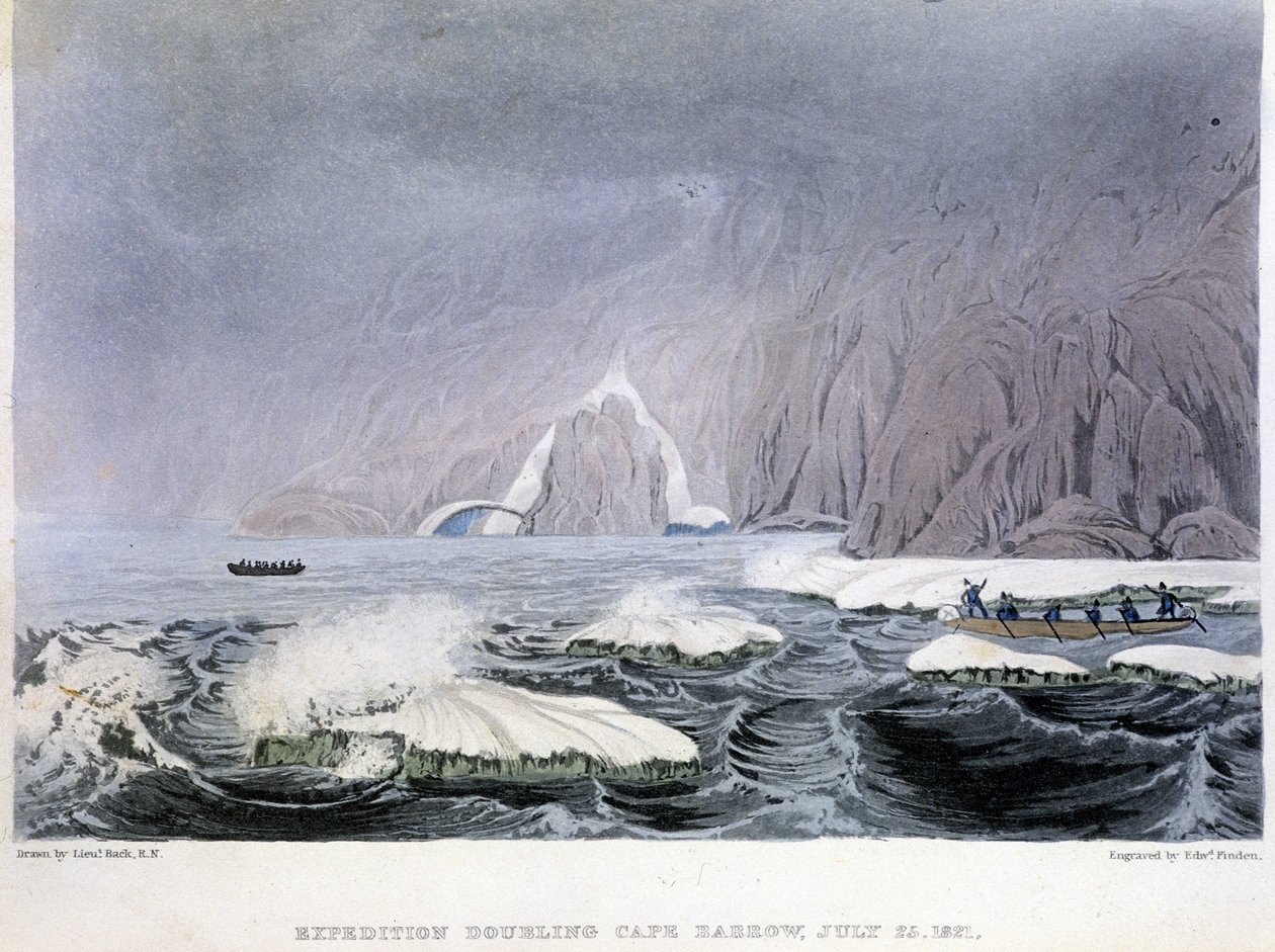 Veduta di Cape Barrow - in "Narrative of a journey to the shores of the Polar sea in the years 1819-1821" di John Franklin, ed. Londra da Unknown artist