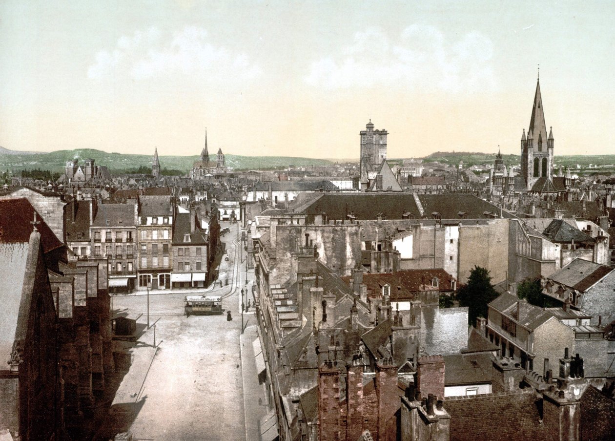 Veduta di Digione. Fotochrome ca. 1890. da Unknown artist