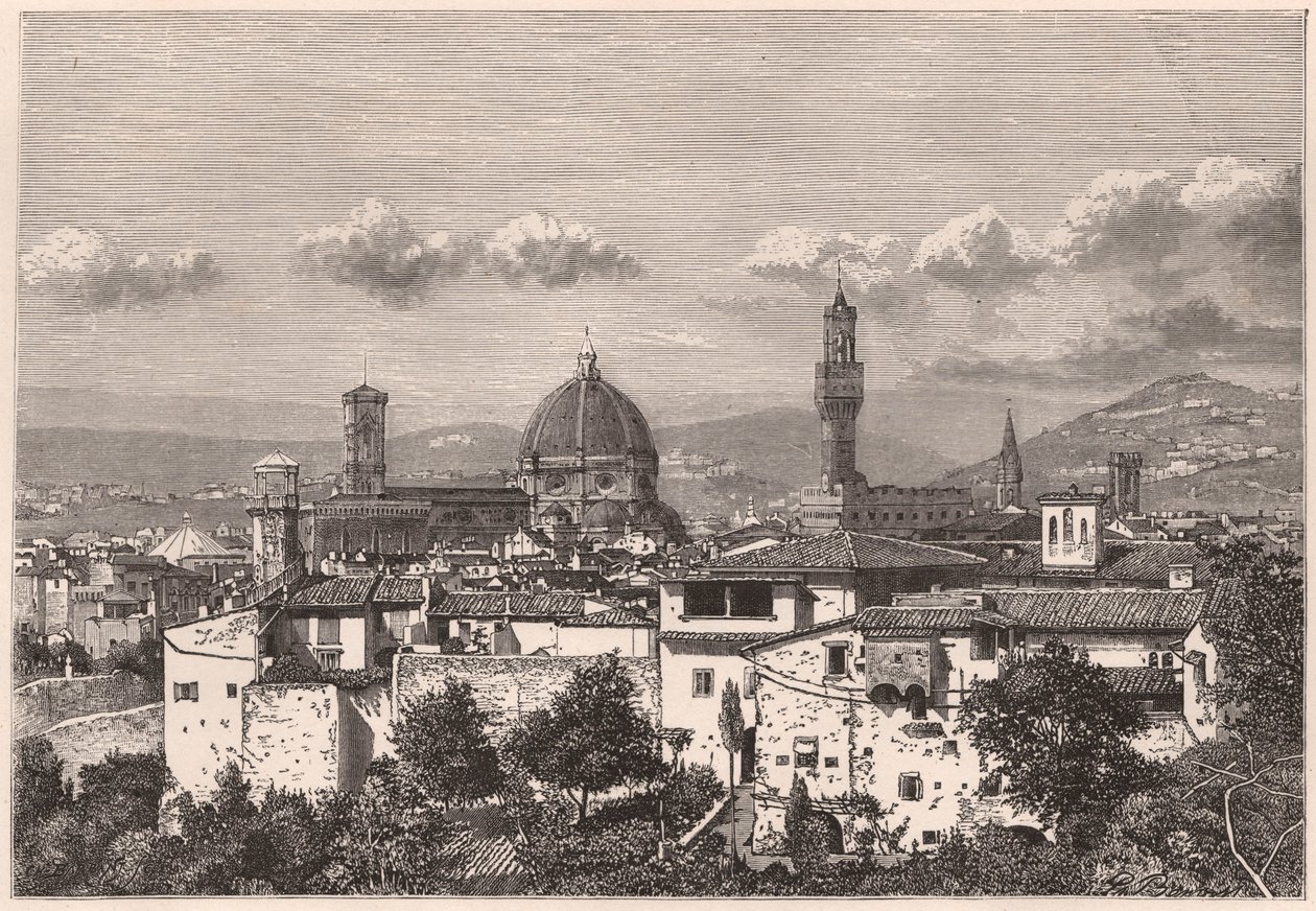 Veduta di Firenze nel XIX secolo da Unknown