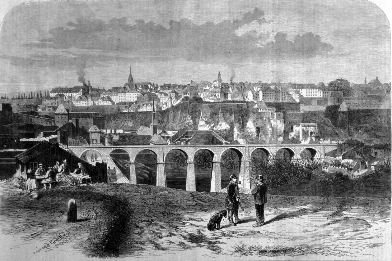 Veduta della città di Lussemburgo (incisione) da Unknown artist