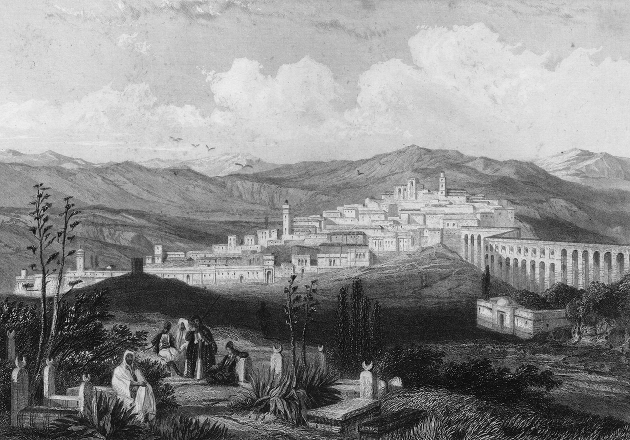Vista di Medeah, antica fortezza romana, in Algeria nel XIX secolo, in “L