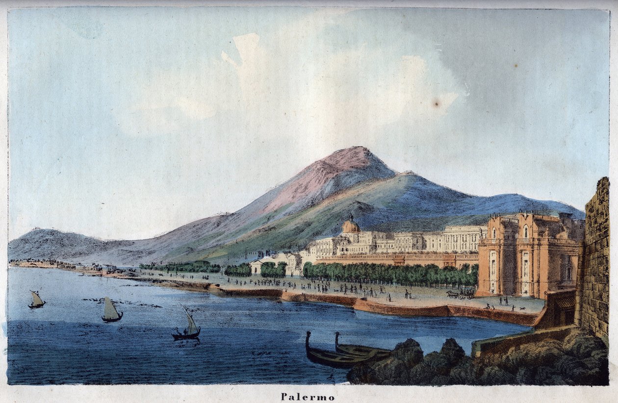 Veduta di Palermo nel XIX secolo - incisione da "Usi e Costumi di Tutti i Popoli dell