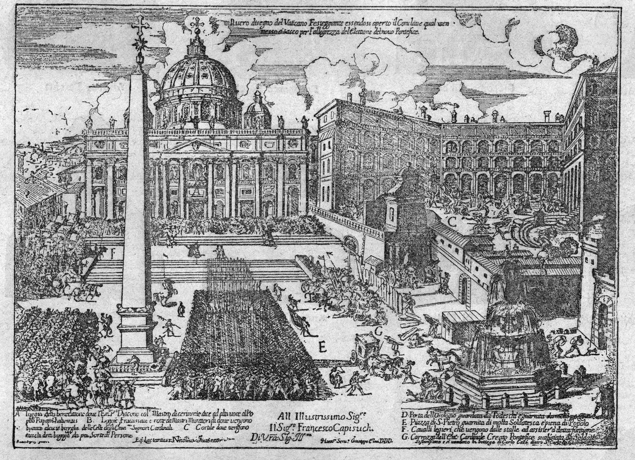 Veduta di Piazza San Pietro durante un Conclave per l