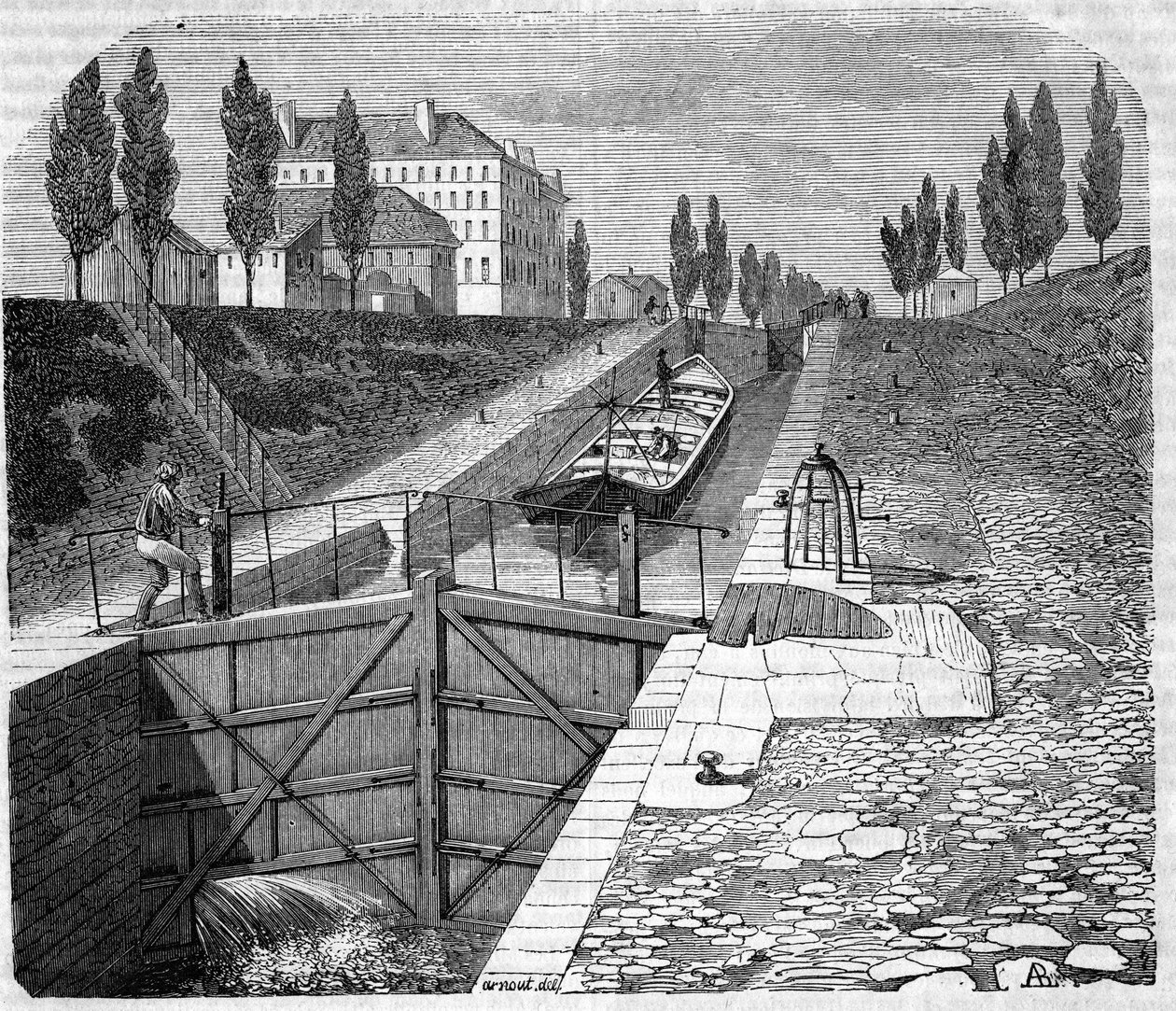 Veduta del Canal Saint Martin nei pressi di Parigi da Unknown artist