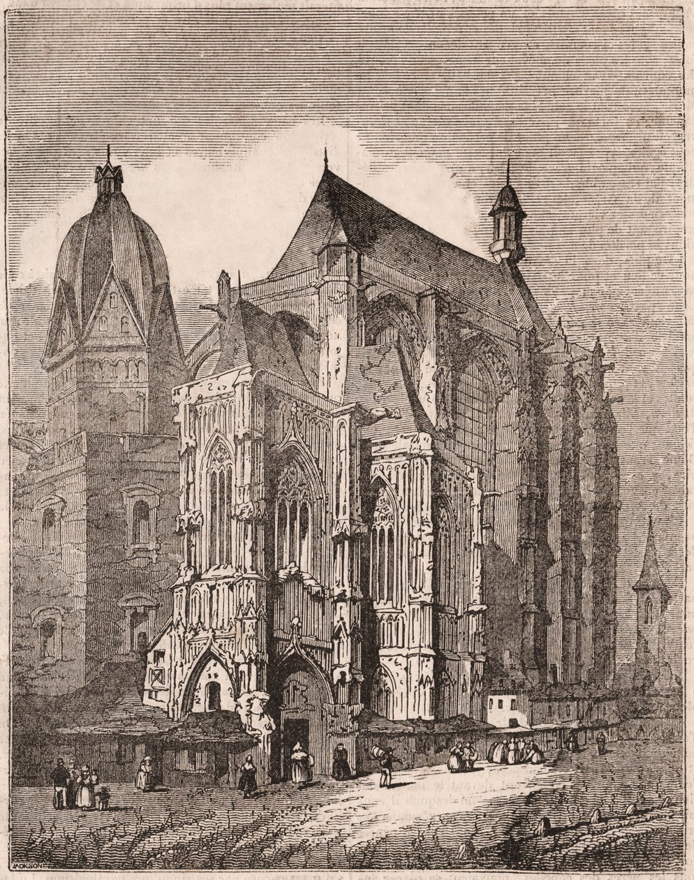 Veduta della Cattedrale di Aquisgrana, Renania Settentrionale-Vestfalia, Germania da Unknown