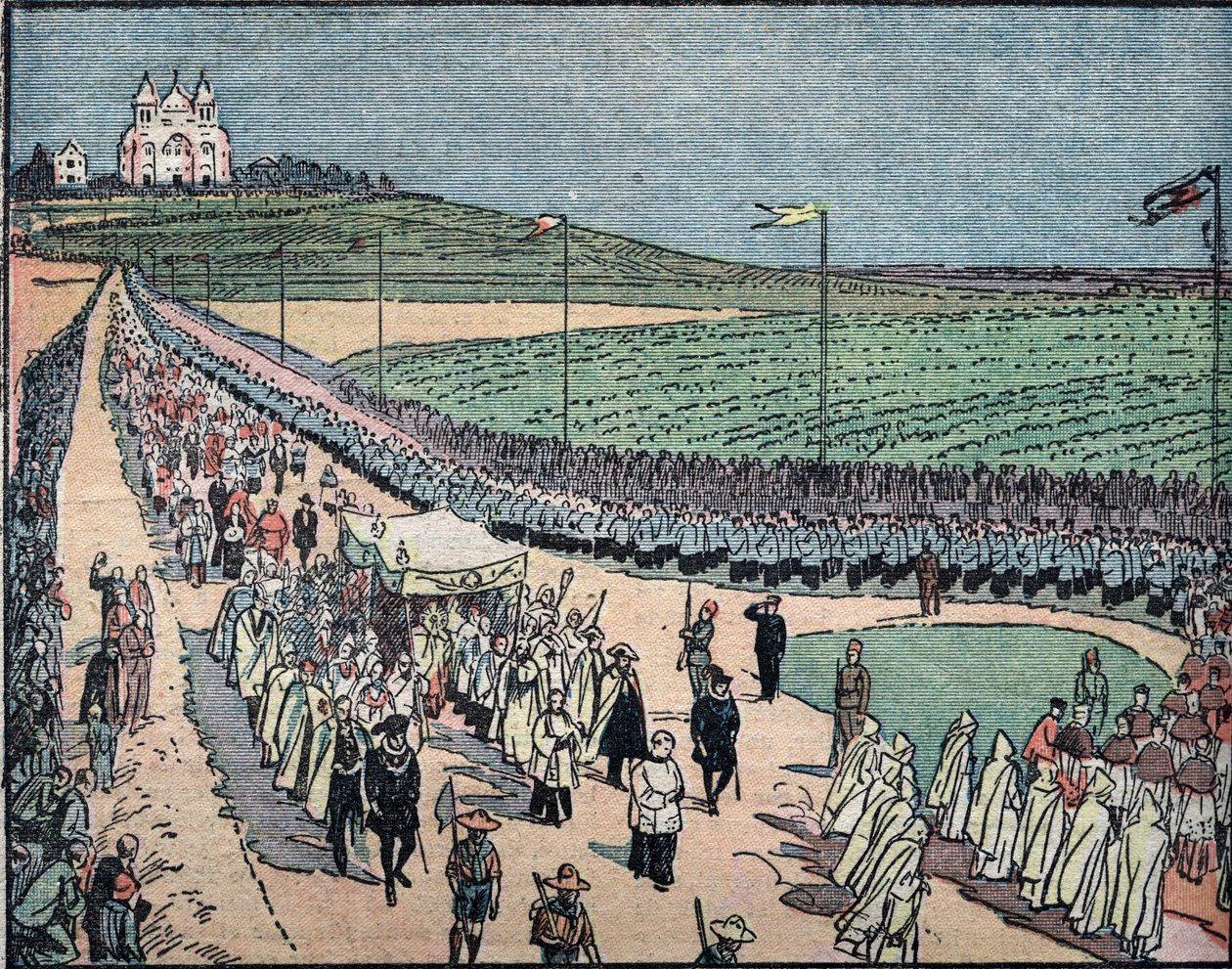 Veduta della processione eucaristica del Congresso Eucaristico di Cartagine, Tunisia 11/05/1930 (Veduta del 30° Congresso Eucaristico Internazionale tenutosi a Cartagine, Tunisia) da Unknown Artist