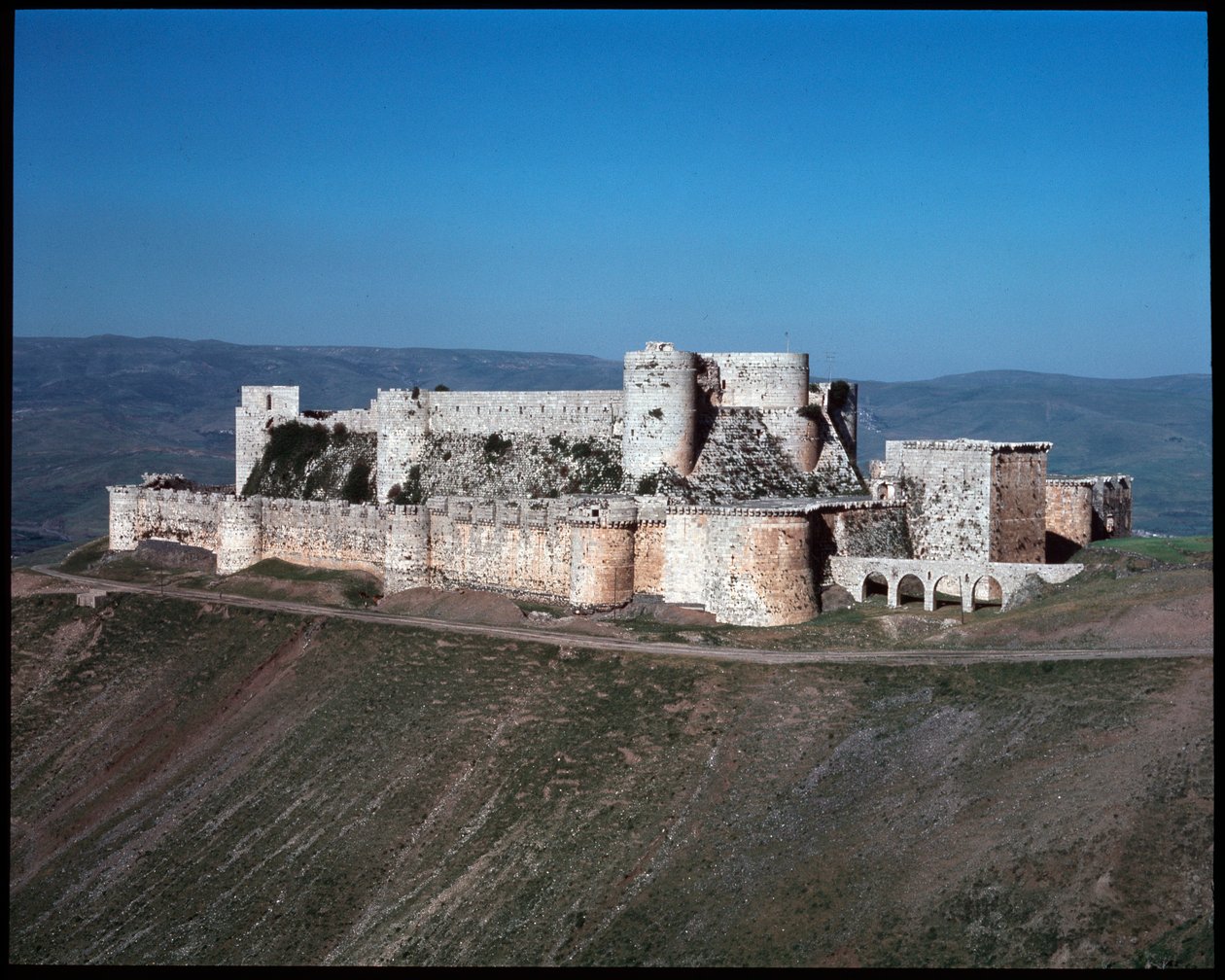 Vista del Krak dei Cavalieri, castello crociato, c.1100 da Unknown artist