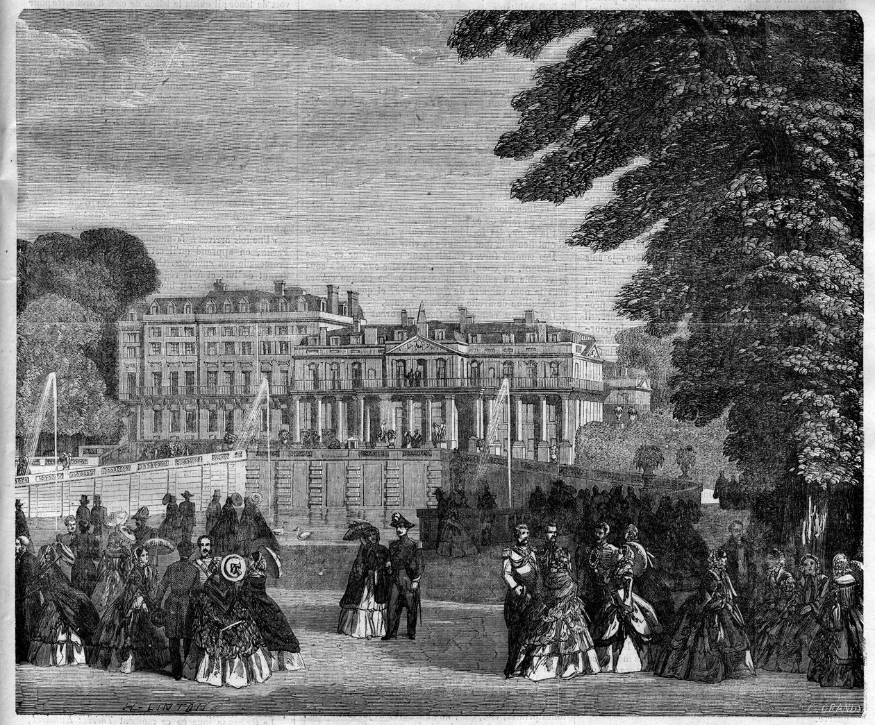Veduta del Palazzo di Saint Cloud (Saint Cloud) nel 1868 da Unknown artist