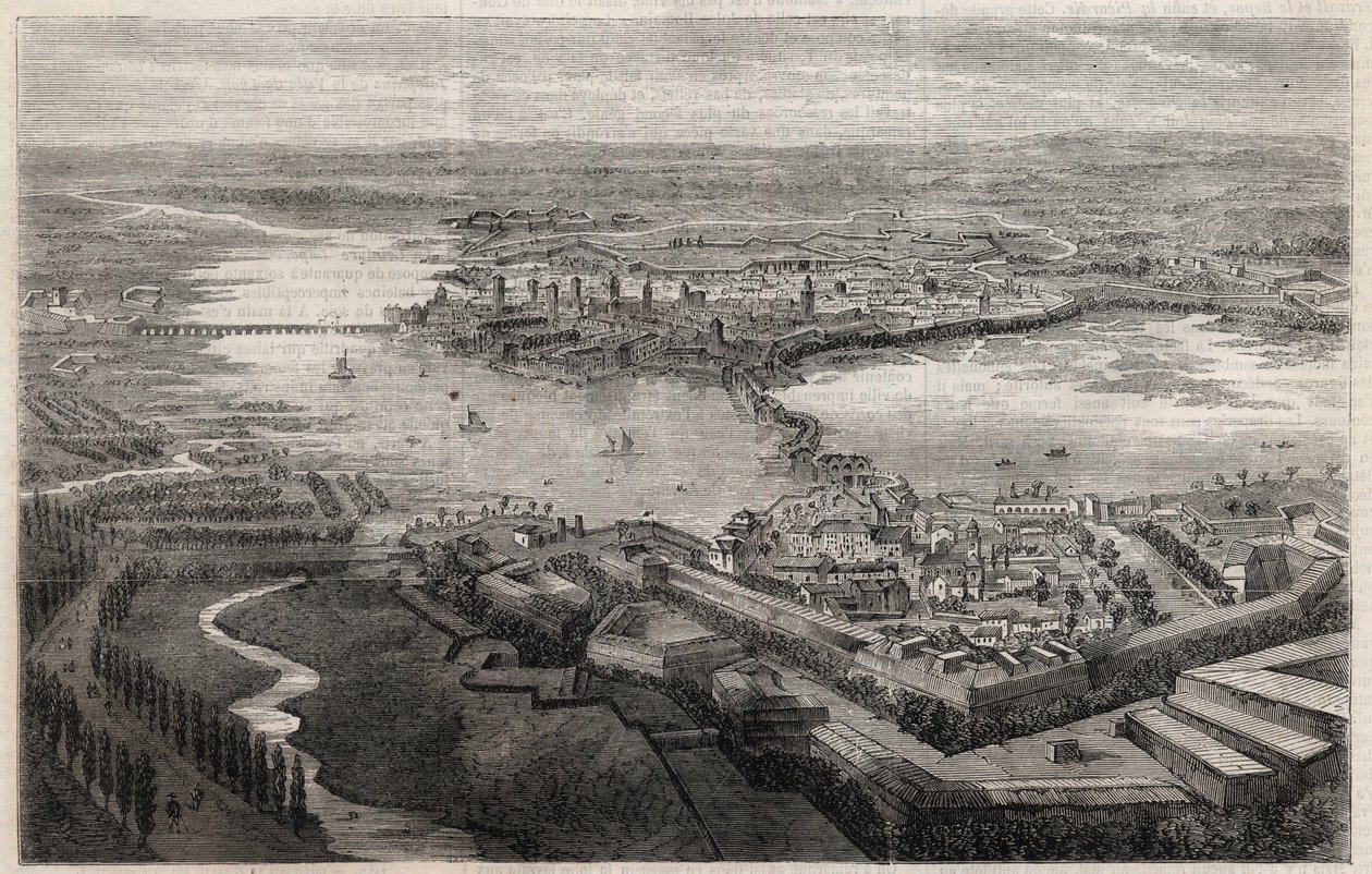 Veduta della città di Mantova nel XIX secolo da Unknown artist
