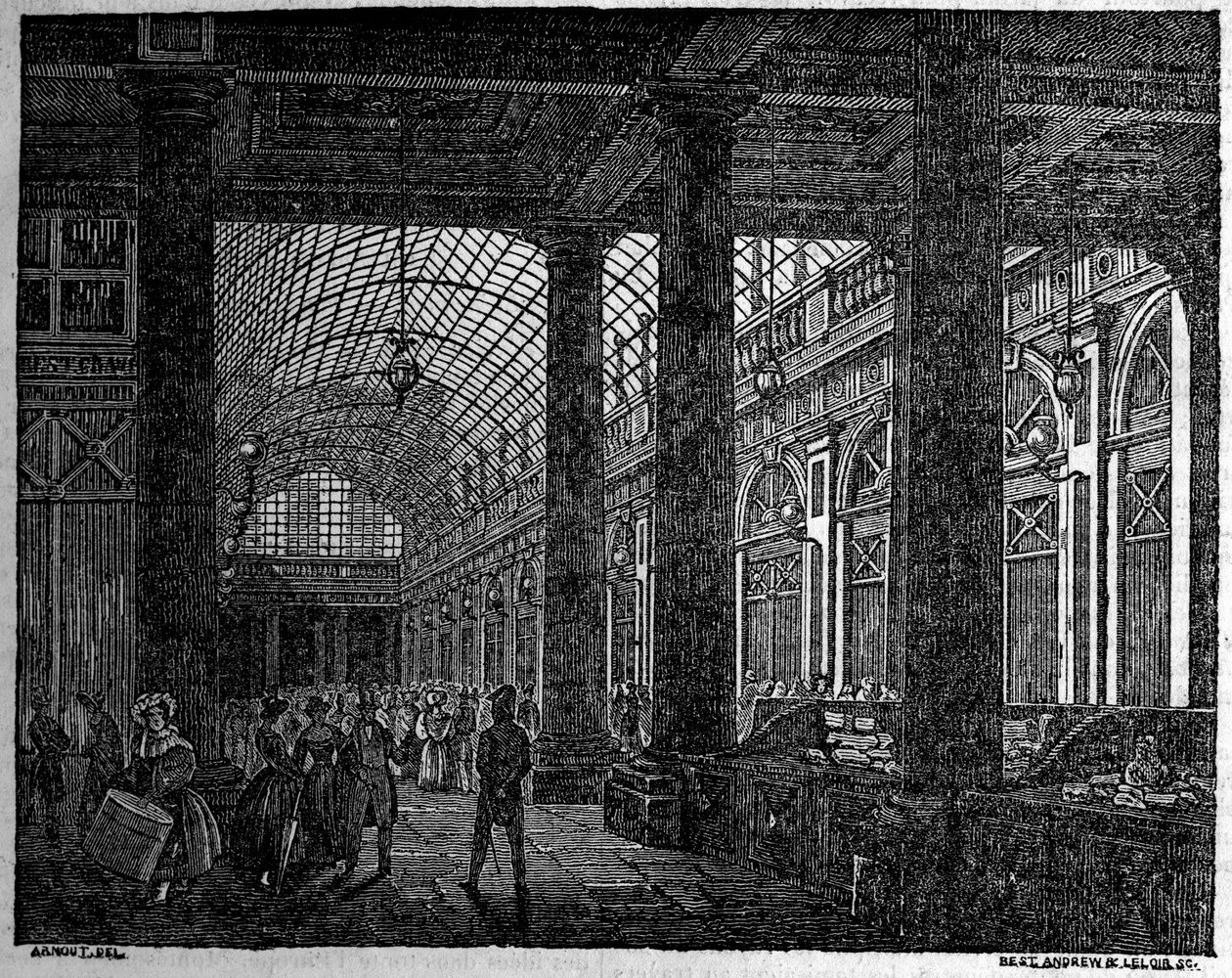 Veduta della galleria di Orleans al Palais Royal di Parigi nel 1835 da Unknown artist