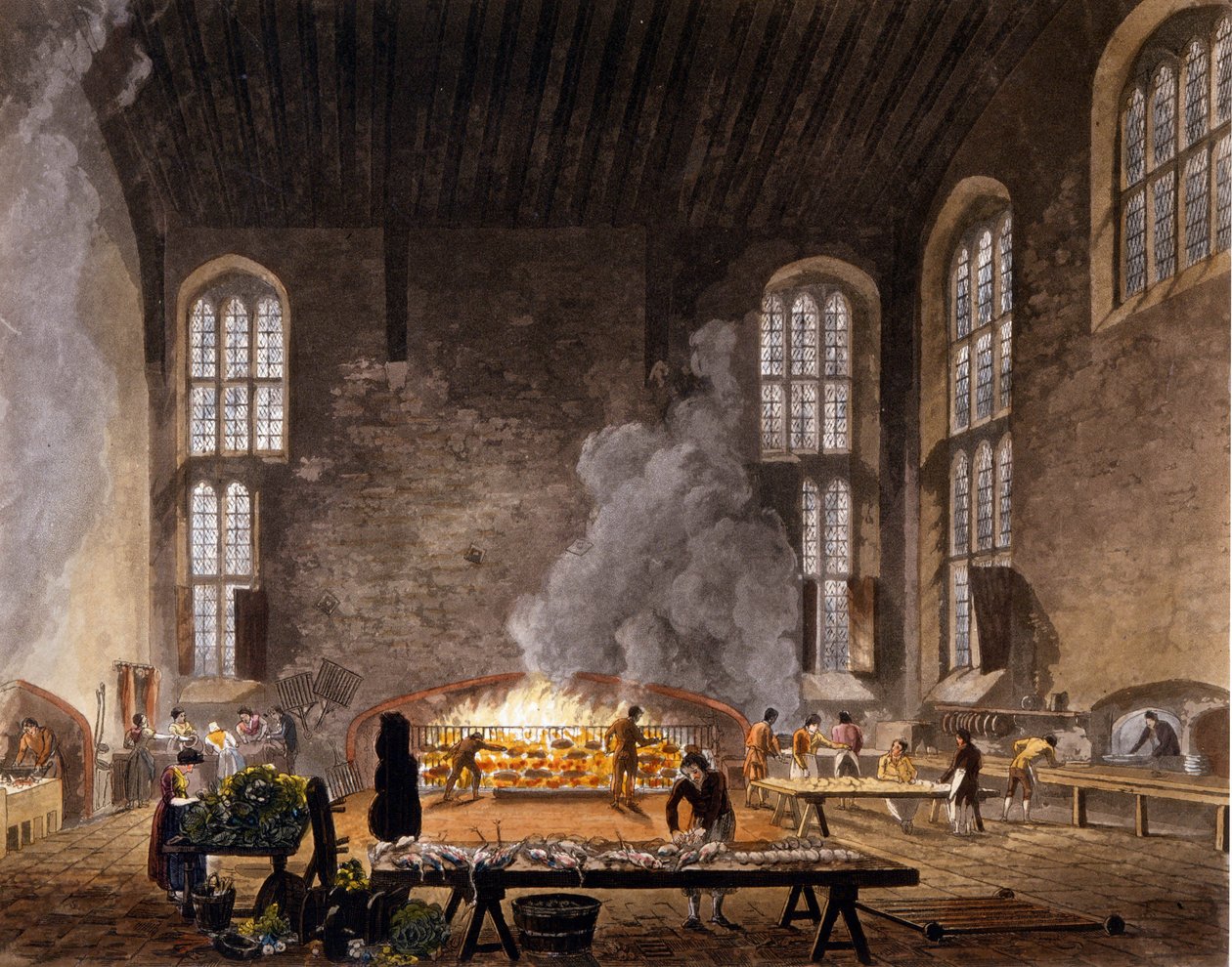 Veduta delle cucine del Christ Church, Università di Oxford. 1850 da Unknown artist