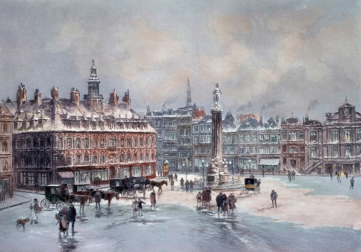 Veduta della grande piazza di Lille da Unknown artist